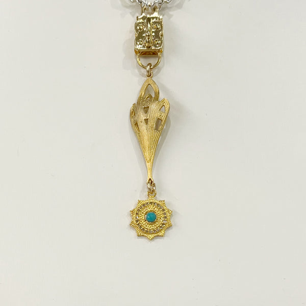 Vignette - Diamond/Stone Scallop Edge Lotus Medallion