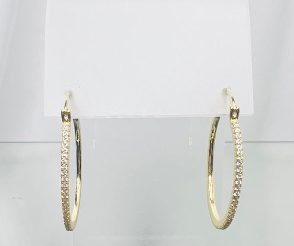 Earrings - CZ Hoop Earrings - 1"