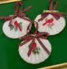 Ornaments - Christmas Cardinal on Irish Flat Shell by Fouts and Finch