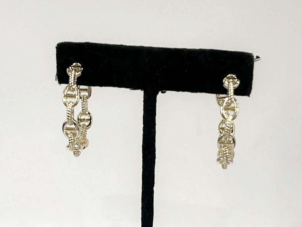Earrings - Gold Buckle Link C Hoops