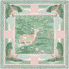 Scarf - Green Pink Lily Pad Doe - Double-Sided Silk Scarf: 25x25