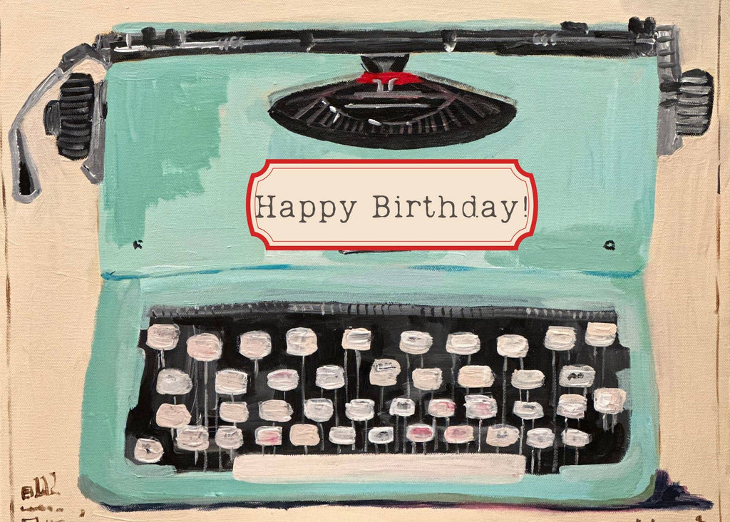 Greeting Cards - Happy Birthday Typewriter