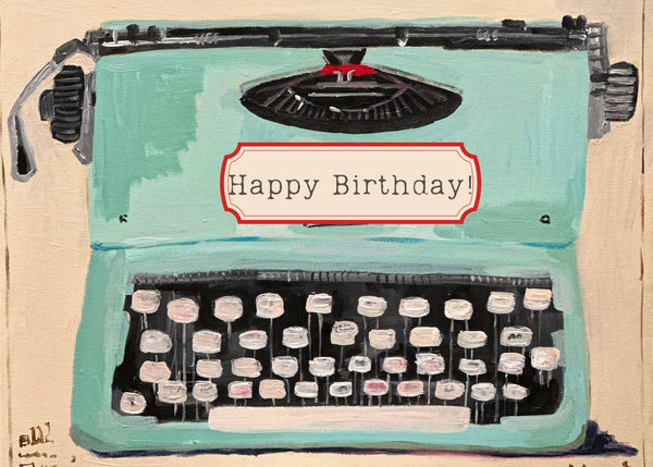 Greeting Cards - Happy Birthday Typewriter