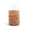 Drinking Glass Covered with Hand Woven Wicker Rattan - Set of 4