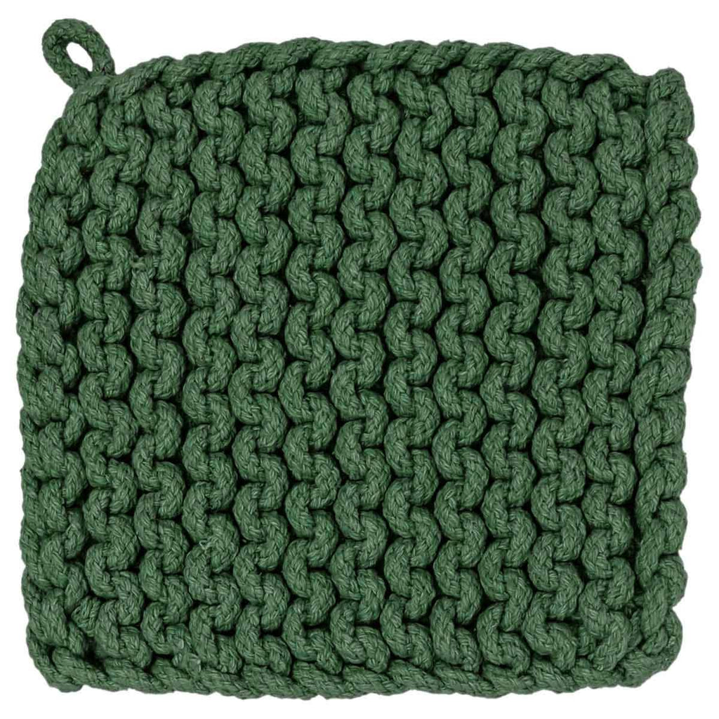 Pot Holder - Forest Green Chunky Knit