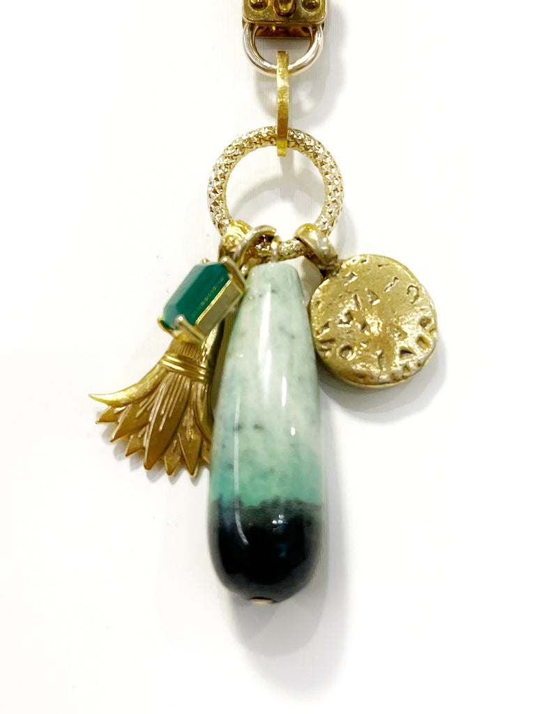 Vignette - Green Garnet, Green Onyx & Gold Cluster