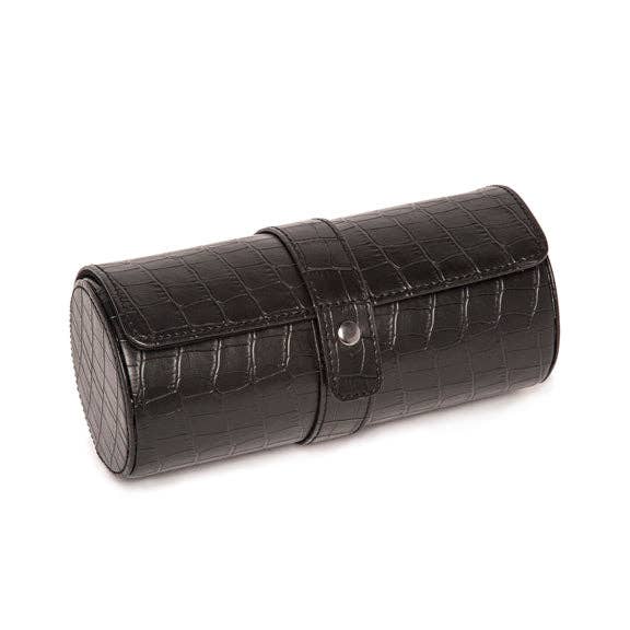 Travel Bag - Martin Watch Roll in Black Croc