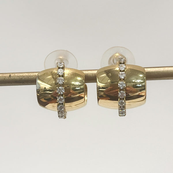 Earrings - Holland Wide Huggie w/CZ Row