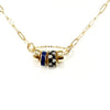 Necklace - Four Roundels Sapphires Diamonds Enamel & Gold