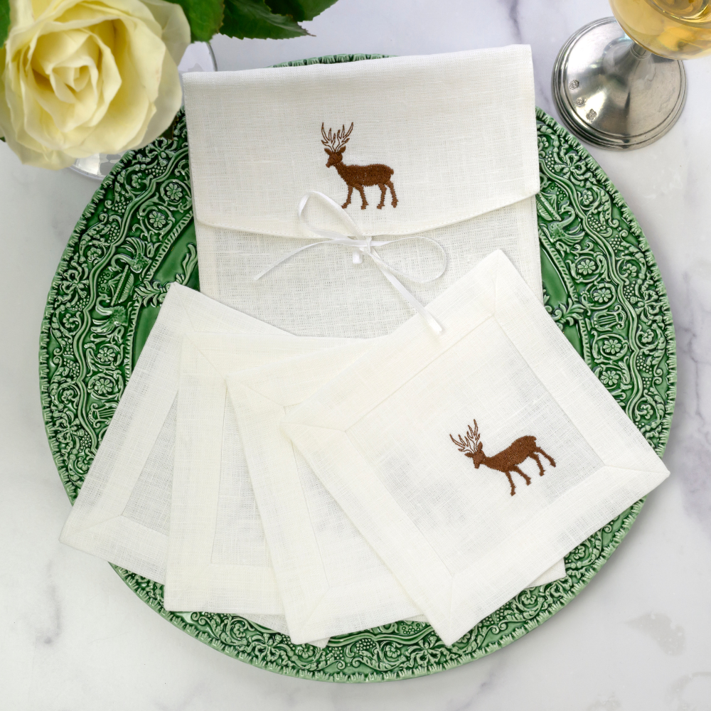 Cocktail Napkins - Tiny Deer Cocktail Napkin Set of 4