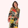 Scarf -  Linen/Cotton Scarf - Exotic Leaves: Green