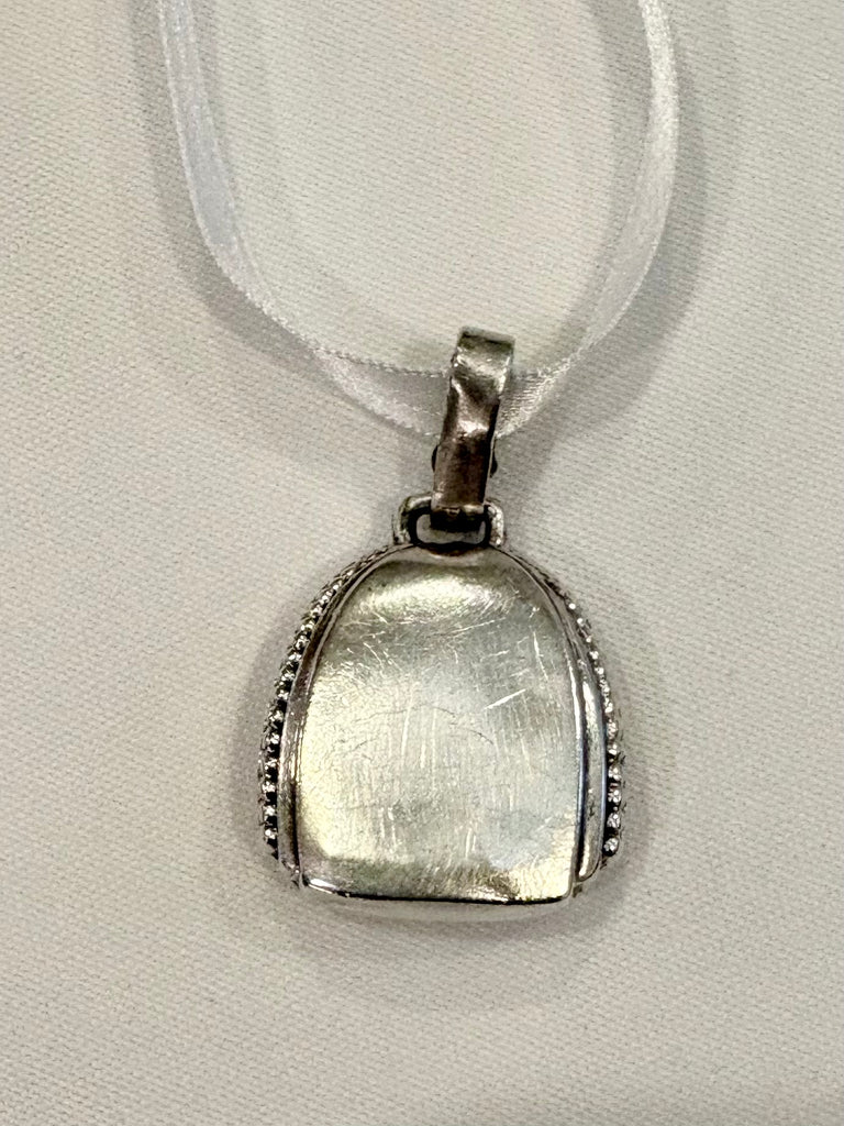 Necklace - Antique French Sterling Baby Rattle