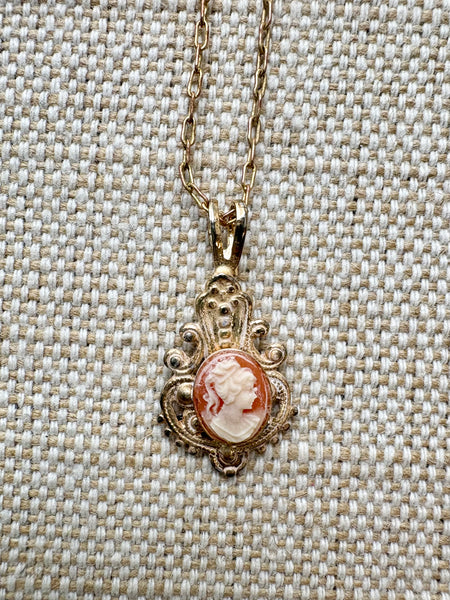 Estate Collection - Vintage Gold Cameo Necklace