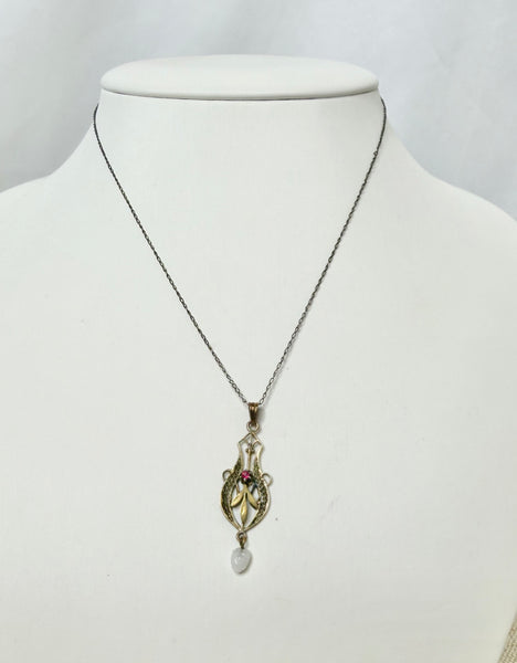 Estate Collection Necklace - Gold Filled Chain with Drop Pendant