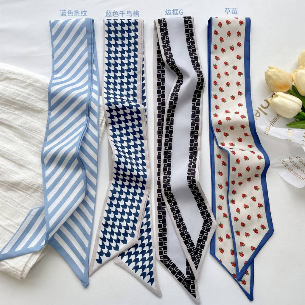 Scarf - Fresh Stripes Long Skinny Scarf
