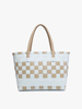 Tote -  Abigail Basketweave Tote w/Vegan Leather Straps