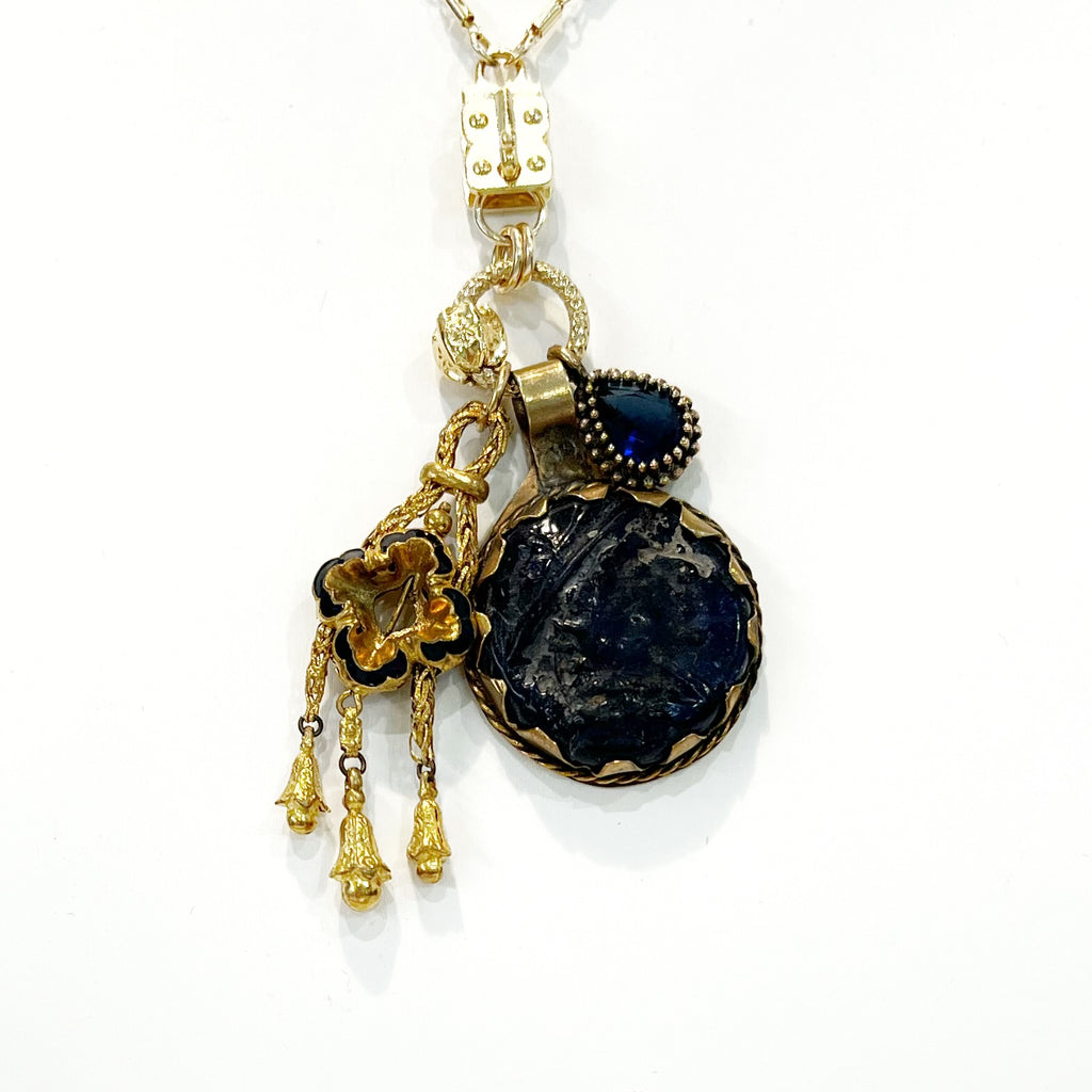 Sennod Vignette -Cluster - Vintage Cobalt & Gold