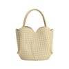 Purse - Tulip Yellow Gingham Vegan Leather Top Handle Bag