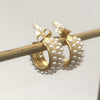 Earrings - Gold Hoops w/Three Rows of Pearls