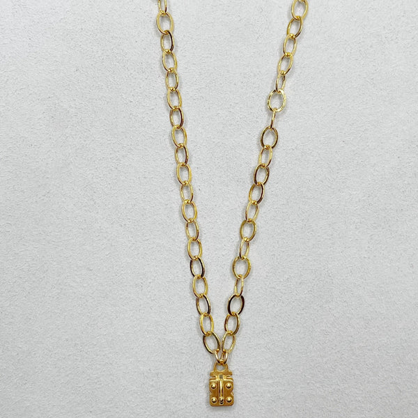 Vignette Necklace - Gold Flat Cable Chain - Various Lengths