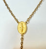 Estate Collection - Gold Watch Chain W/Blessed Mother Charm