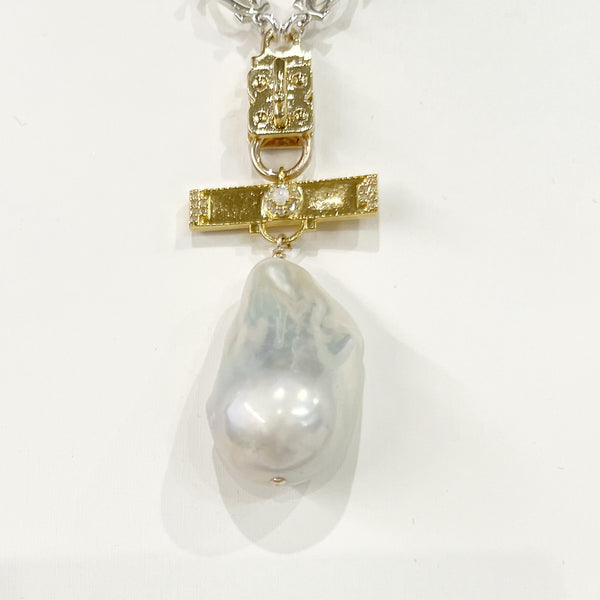 Vignette - Baroque Pearl & Isis Bar Diamond Moonstone