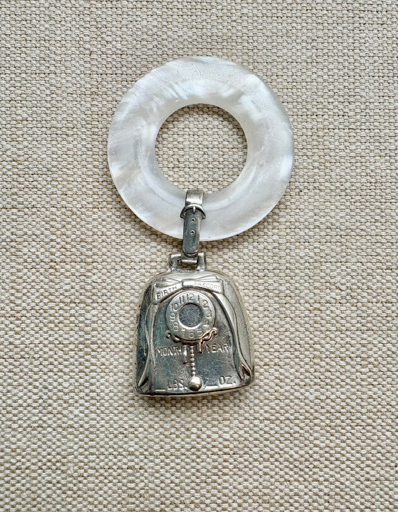 Estate Collection - Vintage Sterling and Mother of Pearl Baby Rattle
