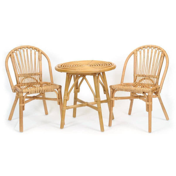 Children's Rattan Table Set