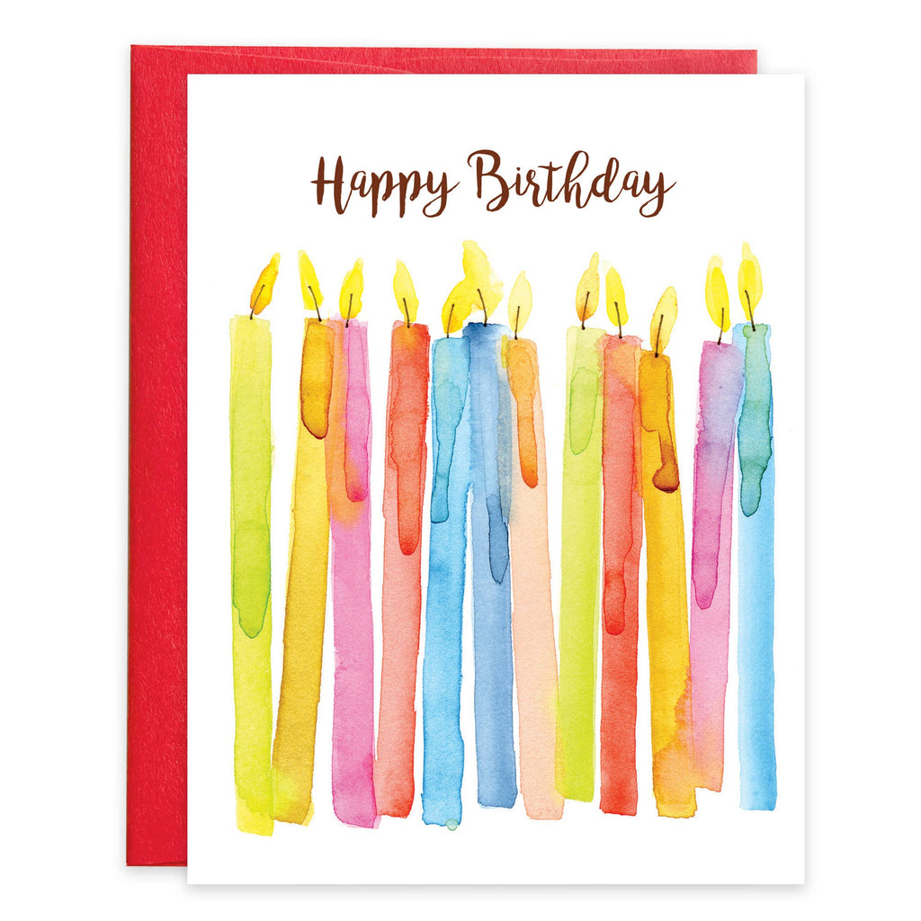Greeting Cards - Birthday Greeting Card - Watercolor Candles