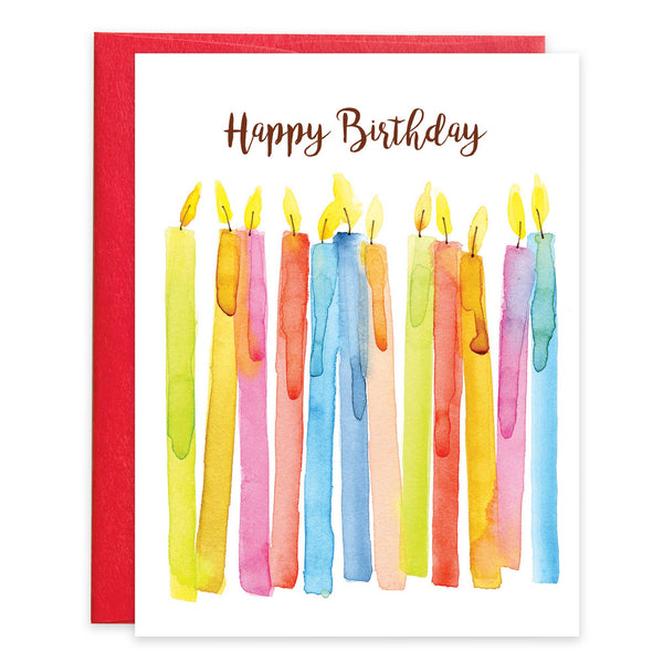 Greeting Cards - Birthday Greeting Card - Watercolor Candles