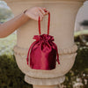 Purse - Jeane Red Satin Top Handle Bag