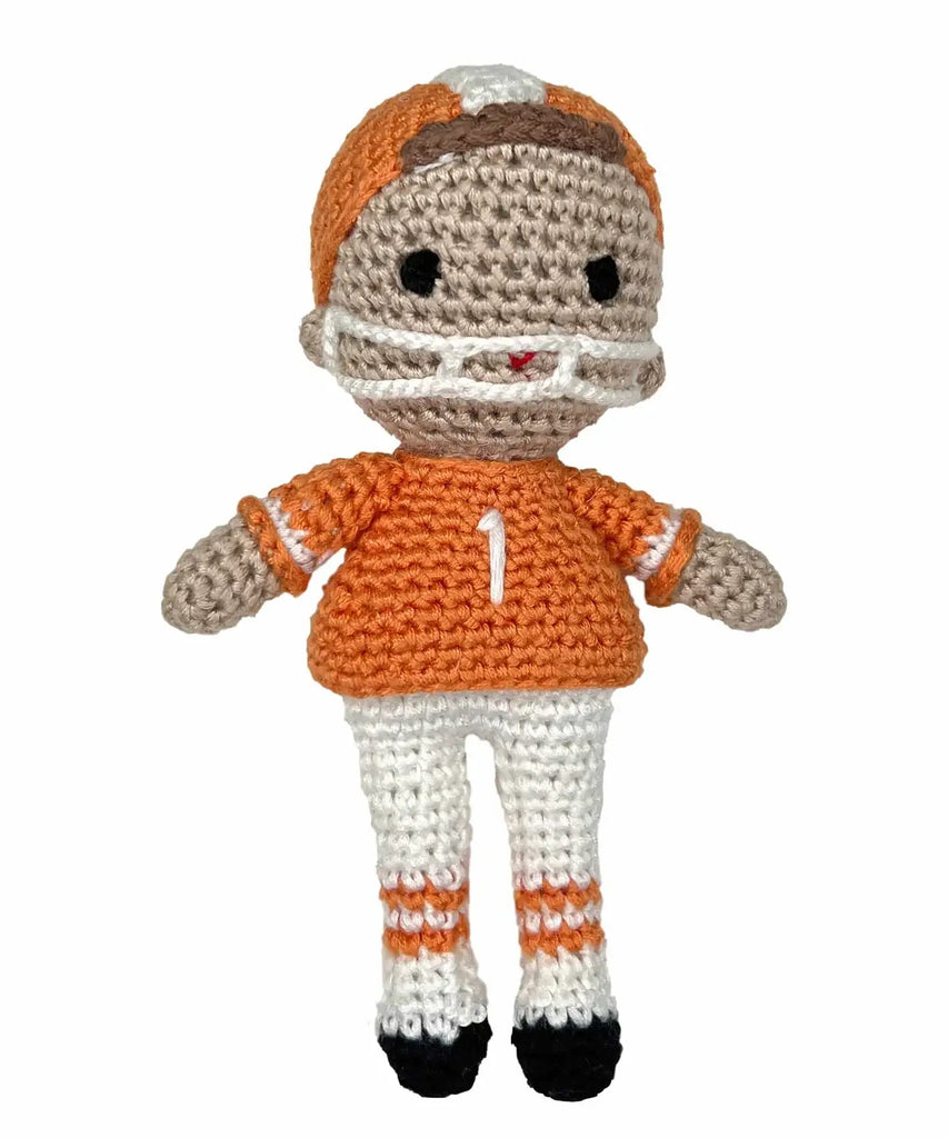 Rattle - Football Player Bamboo Crochet Rattles in 2 Colors