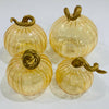 Blown Glass Tabletop Pumpkin - Iridescent Amber Small or Medium