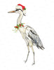 Hand Towel - Holiday Heron Flour Sack Towel