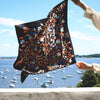 Scarf - Double Sided Silk Scarf Of Night's Enchanted Garden