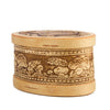 Oval Birch Bark Storage Container Hedgehog