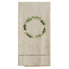 Hand Towel - Embroidered & Hemstitched Wreath Guest Towel