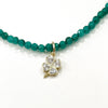 Malachite Stone Necklace w/Gold Filled Charm