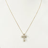 Necklace - Mini Cable Chain w/Diamond Baguette Cross