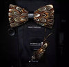 Bow Tie - Brown Feathers w/Lapen Pin Set