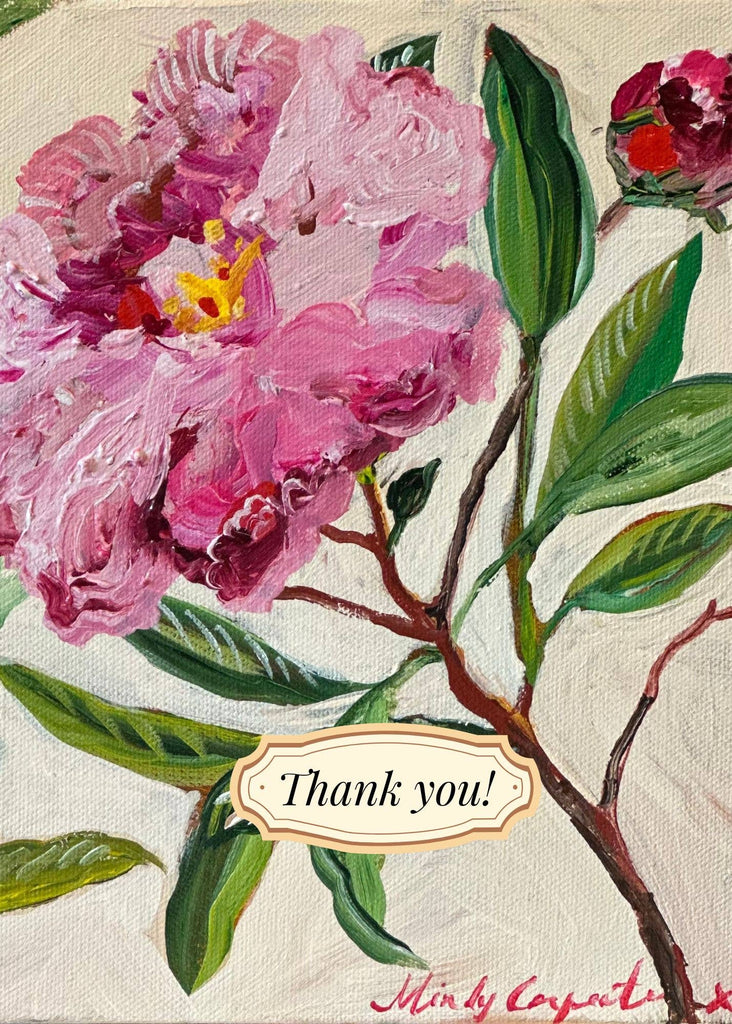 Greeting Cards - Thank You Peony Greeting Card