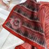 Scarves - Mulberry Silk Scarf – Plaid, Houndstooth & Rose Print