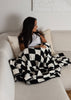 Throw - Luxxe Checkered Feather Yarn Throw - Two Colorways