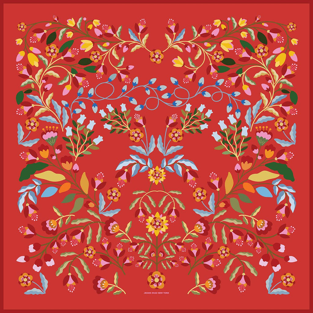 Scarf - Festival Flora Double Sided Silk Scarf
