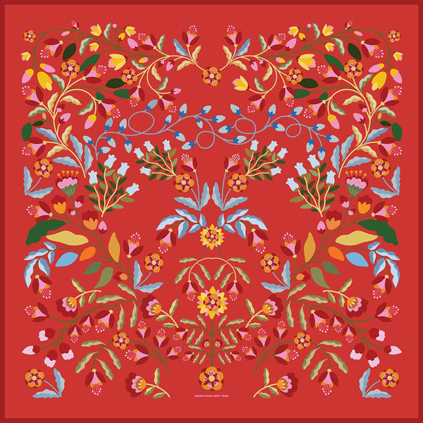 Scarf - Festival Flora Double Sided Silk Scarf