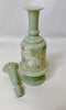 Estate Collection Bristol Glass - Green Ruffle Lidded Vase