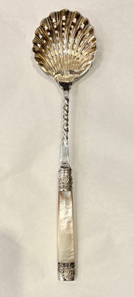 Estate Collection - Vintage Silver and Mother of Pearl Sifter Spoon