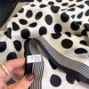 Scarf - French Black and White Polka Dots Silk Scarf