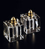 Salt & Pepper Shakers - Vitality Gold Pair of Square Crystal