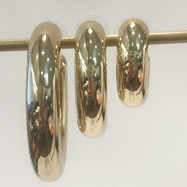 Earrings - Gold Hollow Hoops